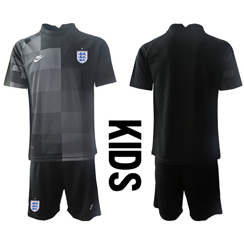 Camisa de Futebol Inglaterra Goleiro Equipamento Principal Infantil Mundo 2022 Manga Curta (+ Calças curtas)
